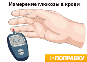 Измерения уровня сахара в крови с помощью глюкометра